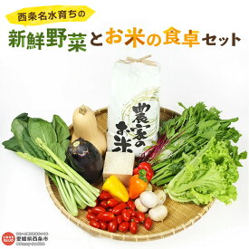 【ふるさと納税】＜西条名水育ちの新鮮野菜とお米の食卓セット＞※翌月末迄に順次出荷します。（旬のお野菜とお米セット）あきたこまち ひとめぼれ サラダ【冷蔵】