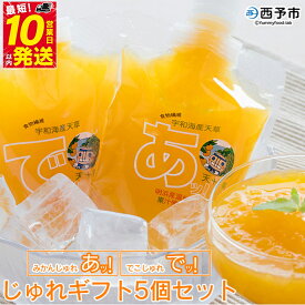 【ふるさと納税】＜じゅれギフト 5個セット＞ 飲むゼリー 果物 みかん 伊予柑 温州 柑橘 ジュレ デザート おやつ スイーツ あけはまシーサイドサンパーク 飲んで応援 贈答用 愛媛県西予市【常温】『最短10営業日以内に順次発送予定』