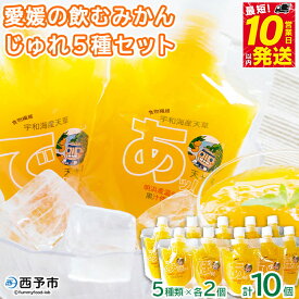 【ふるさと納税】＜愛媛の飲むみかんじゅれ 5種セット 計10個(5種類×各2個)＞ 飲むゼリー 果物 温州みかん 伊予柑 デザート スイーツ あけはまシーサイドサンパーク 贈答用 愛媛県西予市【常温】『最短10営業日以内に順次発送予定』
