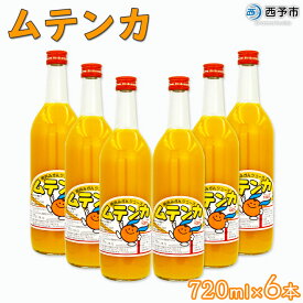 【ふるさと納税】＜明浜みかんジュース ムテンカ 720ml×6本入り E-6＞ 温州みかん ミカン 蜜柑 柑橘 オレンジジュース ストレート 飲料 無添加 特産品 贈答用 ギフト プレゼント あけはまシーサイドサンパーク 愛媛県 西予市 【常温】『1か月以内に順次出荷予定』