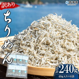 【ふるさと納税】＜訳あり ちりめん 合計240g（40g入り×6袋）＞ しらす シラス じゃこ 小分け おすそ分け 無添加 魚 さかな 小魚 海産物 水産加工品 おにぎり 具材 おつまみ おやつ ご家庭用 のし 特産品 網元・祇園丸 愛媛県 西予市【冷蔵】『1か月以内に順次出荷予定』