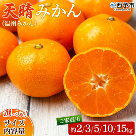【ふるさと納税】＜愛媛県明浜産 天晴みかん（温州みかん）約2kg／3kg／5kg／10kg／15kg 小玉サイズ/S～L混合＞ 選べる 家庭用 訳あり ワケアリ 果物 くだもの フルーツ ミカン 柑橘 特産品 笑丸 愛媛県 西予市【常温】『2025年11月中旬～2026年1月上旬迄に順次出荷予定』
