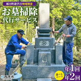 【ふるさと納税】＜遊子川地域限定 お墓掃除代行サービス（年1回／2回）＞ 選べる 回数 コース 2基 墓所 墓石 お掃除 清掃 雑草取り ゴミ拾い 代理 代行 お手入れ お供え 供養 花立 線香台 水鉢 雑草取り お墓参り お手入れ 遊子川ゲストハウス コッコロん 愛媛県 西予市