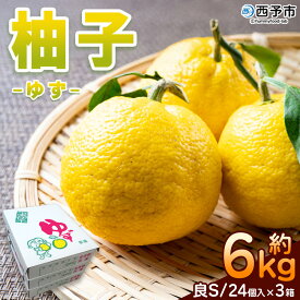 【ふるさと納税】＜柚子 良 Sサイズ (24個入り) × 3箱＞ 約6kg ゆず ユズ 国産 柑橘 かんきつ 低樹高栽培 おいしい 産地直送 黄柚子 薬味 柚子胡椒 国産柚子 フルーツ JAひがしうわ 東宇和農業協同組合 愛媛県 西予市【常温】『2025年10月下旬～12月上旬迄に順次出荷予定』