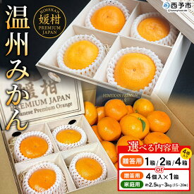 【ふるさと納税】＜【木箱入り】温州みかん 4個 贈答用／温州みかんセット＞ 選べるセット 果物 フルーツ 蜜柑 みかん ミカン 柑橘 温州みかん 愛媛県産 家庭用 ギフト 特産品 媛柑PremiumJapan 愛媛県 西予市【常温】『2025年12月～2026年1月迄に順次出荷予定』