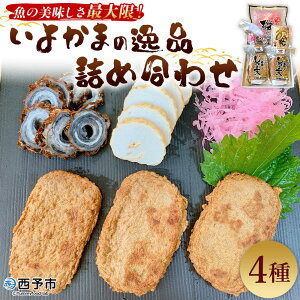 【ふるさと納税】<魚の美味しさ最大限!いよかまの逸品詰め合わせ 4種> メインディッシュにも!じゃこてん セット 魚肉 練り物 鯛皮 すり身 ちくわ けずり蒲鉾 珍味 おつまみ 惣菜 おか