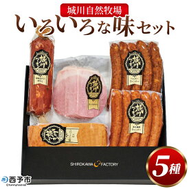 【ふるさと納税】＜城川自然牧場 いろいろな味セット 5種＞ サラミ ベーコン 粗挽きウインナー ペッパーウインナー 豚肉 牛肉 国産 加工品 詰め合わせ 贈答用 城川ファクトリー 愛媛県 西予市【冷蔵】『1か月以内に順次出荷予定』