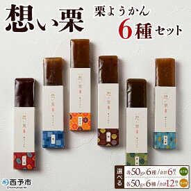 【ふるさと納税】＜想い栗 栗ようかん 6種セット 合計6/12個入り＞ 栗 くり クリ 羊羹 くりようかん 栗羊羹 栗 6種類 スイーツ おやつ お菓子 和菓子 食べやすい セット 詰合せ プレゼント 贈り物 贈答 城川ファクトリー 愛媛県 西予市【常温】『1か月以内に順次出荷予定』