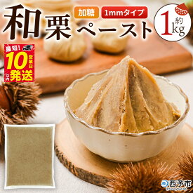 【ふるさと納税】＜和栗ペースト 1mmタイプ（加糖）約1kg＞ 栗 くり 城川和栗 モンブラン 栗きんとん かき氷 トッピング 国産 スイーツ おやつ お菓子 手作り 栗スイーツ お菓子作り 城川ファクトリー 愛媛県 西予市【冷凍】『最短10営業日以内に順次出荷予定』