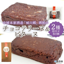 【ふるさと納税】＜中城本家酒造「城川郷」酒粕のチョコテリーヌ6個＆ビターヌ6個＞ 2種 詰合せ とろんとなめらか食感 しっとり濃厚 ほろ苦い味わい お酒好き 焼き菓子 洋菓子 おやつ 個包装 お取り寄せ スイーツ工房絹 愛媛県 西予市【冷凍】『1か月以内に順次出荷予定』