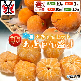 【ふるさと納税】＜【訳あり】冷凍みきゃんセット みきゃん盛り（皮付き10個・皮無し3個／皮無し10個／皮付き15個）＞ ミカン 温州みかん 柑橘 果物 フルーツ デザート 詰合せ 特産品 渡江から一歩を踏み出す会 食べて応援 愛媛県 西予市 冷凍『2026年5月から順次出荷予定』
