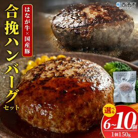 【ふるさと納税】選べる内容量＜合挽ハンバーグセット 6/10個（1個150g）＞ セット ハンバーグ はんばーぐ 合挽肉 肉 お肉 牛肉 豚肉 肉加工品 お惣菜 洋食 おかず 弁当 国産 小分け 個包装 簡単調理 特産品 ゆうぼく 愛媛県 西予市 【冷凍】『1か月以内に順次出荷予定』