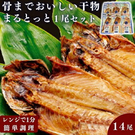 【ふるさと納税】骨までおいしい干物「まるとっと」1尾セット　【 魚貝類 加工品 干物セット 魚 おかず あじ開き みりん干し さんま開き たい丸物 朝食 食卓 】