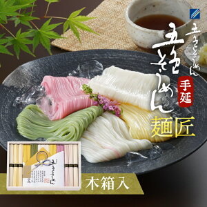 【ふるさと納税】手延五色そうめん 麺匠 IT-L 麺類 ランチ お昼ご飯 夕飯 晩御飯 手延べそうめん そうめん詰合せ 華やか 贈り物