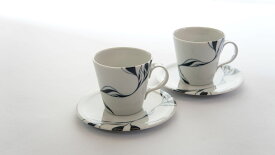 【ふるさと納税】 和将窯 匠の一品 エチュード コーヒーカップ セット ソーサー付 陶芸家 山本和哉 作 美濃焼 白黒モダン 高級 コーヒー カップ 碗皿 ペア ギフト 贈答品 記念日 お祝い インテリア 食器 おしゃれ 愛媛県 松前町 送料無料