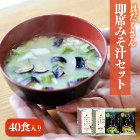 【ふるさと納税】 具だくさん即席みそ汁セット（40食入り） | 即席 レトルト 味噌 味噌汁 みそ汁 簡単 便利 具だくさん 食べ比べ 父の日 一人暮らし 愛媛県 松前町 ギノーみそ