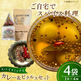 【ふるさと納税】スパイスカレーミックス ピクルスミックスセット 4個 ／ カレー粉 香辛料 ピクルス 内子町 【atochi】[BKBS004] 9000 9000円