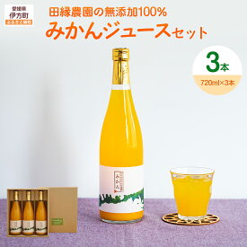 【ふるさと納税】【愛媛県産】田縁農園の無添加100% みかんジュース（720ml×3本） ストレート果汁100％ 【ふるさと納税 おすすめ ランキング みかんジュース オレンジジュース みかん オレンジ ギフト 愛媛県 伊方町 送料無料】 IKTA008