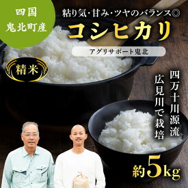 【ふるさと納税】【先行予約】【令和8年度産新米】コシヒカリ 約5kg （精米済み） | 精米 お米 米 白米 人気 ランキング 愛媛県 鬼北町 四国 国産 アグリサポート鬼北 ※離島への配送不可 ※2026年9月上旬～12月下旬頃に順次発送予定