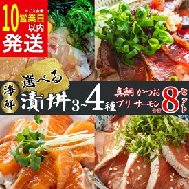 【ふるさと納税】 漬丼 厳選 4種 or 3種 8食 セット 真鯛 カツオ ブリ サーモン 10000円 食べ比べ 漬け丼 づけ丼 海鮮丼 鯛 たい かつお 鰹 鮭 冷凍 人気 魚介 海鮮 お手軽 加工品 簡単 晩ごはん 小分け パック 新鮮 養殖 国産 詰め合わせ 南予ビージョイ 愛南町 愛媛県