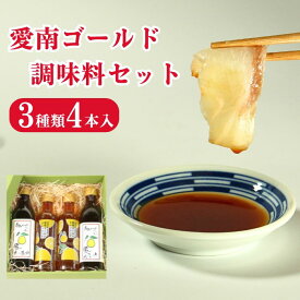 【ふるさと納税】 愛南ゴールド 調味料 3種 4本セット 詰め合わせ 柑橘類 みかん 河内晩柑 ドレッシング だし 醤油 ポン酢 愛南総研 道の駅MIC 人気 愛媛県 愛南町