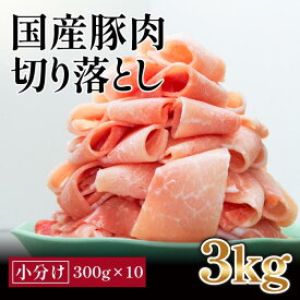 【ふるさと納税】国産　豚肉切落し(約3kg)【小分け　約300g×10】