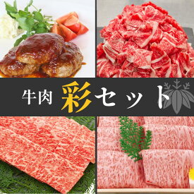【ふるさと納税】牛肉　いろどりセット　切り落とし・すき焼き・焼肉・ハンバーグ