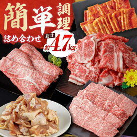【ふるさと納税】簡単調理! お肉の詰め合わせ 総計約4.7kg 牛肉 鶏肉 豚肉 国産 小分け 食べ比べ 【(有)山重食肉】[ATAP009]