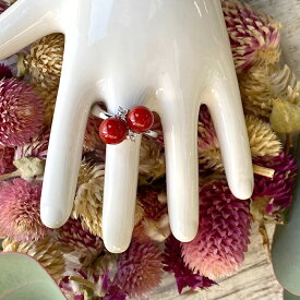 【ふるさと納税】土佐の深海より直送 赤いツインズ珊瑚の指輪 【有限会社米沢サンゴ店】[ATCX012]