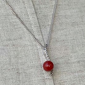 【ふるさと納税】珊瑚ペンダント流 (る シルバー) 【有限会社米沢サンゴ店】[ATCX020]