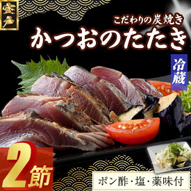 【ふるさと納税】 炭焼きかつおのたたき　2節　薬味付き　4〜6人前　カツオのたたき 鰹 カツオ たたき 海鮮 冷蔵 訳あり 惣菜 魚介 お手軽 加工食品 加工品 高知県 送料無料 年内発送 kd093