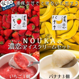【ふるさと納税】濃厚な甘さと味わいに恋する NOUKAの濃恋アイスクリームセット 濃恋バナナ&濃恋いちご 各3個