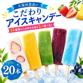 【ふるさと納税】 14種類の中から1種選べる！ 久保田食品 アイスキャンデー80ml×20本 アイス 氷菓 シャーベット 高知 ご当地 スイーツ ギフト あずき 柚子 苺ミルク バナナ 抹茶 ブルーベリー ぶしゅかん 贈答 人気 宇治金時 ソーダ コーヒー パイン ミルク 高知県 南国市