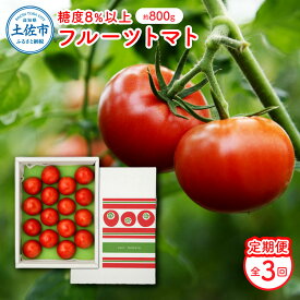 【ふるさと納税】＜定期便・全3回＞ フルーツトマト （約800g）一箱12玉～20玉 先行予約 トマト 定期便 3ヶ月 糖度 とまと ふるーつとまと tomato 糖度8度以上 美味しい 甘い 野菜 夏野菜 サラダ 健康 ギフト 高知県産 故郷納税 ふるさとのうぜい 返礼品 高知県 高知 29000円