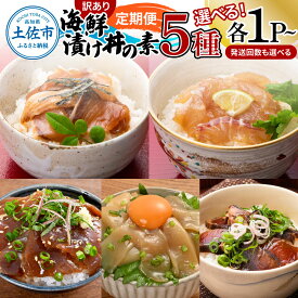 【ふるさと納税】訳あり 漬け丼 セット 【定期便】 海鮮漬け丼（5種×各1P・2P・4P） 3回 6回 12回 タイ 鯛 ブリ 鰤 まぐろ マグロ 鮪 イカ カツオ たたき 鰹 新鮮 魚 おかず おつまみ 鯛茶漬け 惣菜 小分け 簡単 食べ比べ 寿司 冷凍 豪華 配送 返礼品 20000円台から