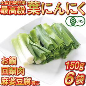 【ふるさと納税】 葉 ニンニク 150g×6袋 冷凍 有機栽培 有機野菜 無農薬 健康食品 有機JAS認定 高知県産 須崎市