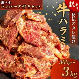 【ふるさと納税】 牛ハラミ ( 300g ～ 3kg × 1パック ～ 10パック ) ハンバーグ ( 200g × 5 ～ 10個 ) セット 選べる 内容量 秘伝のタレ 牛肉 タレ漬け 小分け お弁当 ハラミ肉 焼肉 訳あり 肉 こだわり ハラミ 大容量 個包装 簡単調理 食べ比べ 冷凍 須崎市