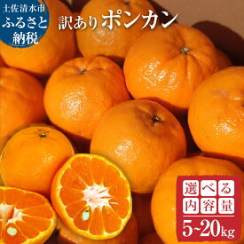 【ふるさと納税】先行予約 訳ありぽんかん5kg～（オレンジ園） 選べる内容量 デコポンの親 ぽんかん ポンカン みかん ミカン 果物 果実 柑橘 フルーツ ポンカン でこぽん おやつ デザート 甘い 美味しい おいしい 家庭用 名物 国産 高知県 高知 土佐清水 故郷納税【R01080】