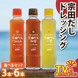 【ふるさと納税】【テレビで紹介されました！】ドレッシング セット 選べる 3本 6本 にんじん 小夏 和風 3風味 1本 190ml 宗田だし 和風ドレッシング 人参 こなつ 野菜 高知 宗田 だし 調味料 サラダドレッシング ノンオイル 人気 おすすめ 6000円 11000円 【R01186】