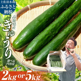 【ふるさと納税】きゅうり 選べる内容量 2kg 5kg 2キロ 5キロ キュウリ 野菜 新鮮 夏野菜 産地直送 サラダ 漬物 浅漬け ぬか漬け 酢の物 炒め物 健康 高知県 土佐清水市 故郷納税 返礼品 高知 送料無料 6000円 6000円以下 10000円 1万円 以下【R01451】