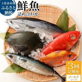 【ふるさと納税】＜3回定期便＞ 季節の鮮魚 おまかせお楽しみセット（ゴールドコース）鮮魚ボックス 天然魚 食べ比べ 魚介類 海鮮料理 魚 鮮魚 新鮮 刺し身 お刺身 煮付け ふるさと納税 お楽しみ 定期便 3ヶ月 ふるさとのうぜい 故郷納税 返礼品 高知 土佐清水市 【J00047】