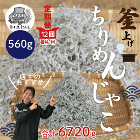 【ふるさと納税】R6-753．【12回定期便】老舗海産物店の土佐黒潮こだわりちりめんじゃこ560g（計6.72kg） ふるさと納税 定期便 ちりめん じゃこ 魚介 新鮮 シーフード 冷凍 高知県 高知 四万十市 しまんと グルメ 送料無料