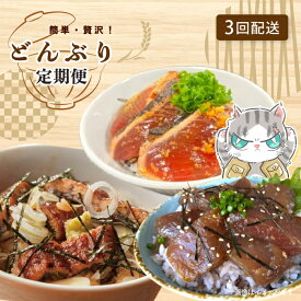 【ふるさと納税】【3回定期便】ご飯にのせて！贅沢 どんぶり 定期便 3回 毎月届く 鰹 かつお カツオのたたき 鰻 ウナギ マグロ キハダマグロ 海鮮丼 ひつまぶし 鰻めし マグロ丼 漬け丼 丼ぶり 魚介 高知県 四万十市 四万十 しまんと お取り寄せ 39210-999-9020