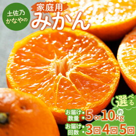 【ふるさと納税】【選べる定期便】土佐乃かなやの家庭用みかん（数量:各月5kg/10kg 定期便:3回/4回/5回） - 選べる 定期便 数量 国産 早生みかん 極早生みかん グリーンみかん 蜜柑 ミカン 柑橘 果物 くだもの フルーツ ご家庭用 ご自宅用 Benifare 高知県 香南市 【常温】