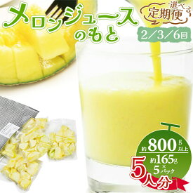 【ふるさと納税】【選べる回定期便】メロンジュースのもと 約800g 約165g×5パック 選べる定期回数2回／3回／6回 - 国産 マスクメロン スムージー アレンジ 果物 くだもの フルーツ めろん 4月 5月 父の日 母の日 篤農 高知県 香南市【冷凍】