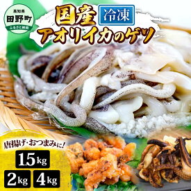 【ふるさと納税】イカ イカゲソ 選べる内容量 1.5~4kg 1パック500g アオリイカ ゲソ いか 烏賊 魚介類 げそ いかげそ 焼き 唐揚げ げそ天ぷら おつまみ 美味しい 柔らかい 冷凍 配送 国産 高知県 田野町 イカの足 アオリイカのゲソ 業務用