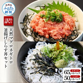 【ふるさと納税】訳あり 天然マグロのねぎとろ丼と釜揚げしらす丼セット 合計14パック 簡易包装 ご自宅用 訳アリ わけあり 高知県産 しらす シラス 小分け 国産 天然 まぐろたたき まぐろ ネギトロ丼 海鮮丼 軍艦巻き 手巻寿司 14000円