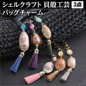 【ふるさと納税】 バッグチャーム 2個 シェルクラフト 貝殻工芸 ＜高知の浜辺でとれた美しい貝殻のバッグチャーム＞キーホルダー