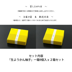 【ふるさと納税】皇室御定宿の和スイーツしっとり生ようかん【柚子】9個×2セットスイーツお菓子和菓子和スイーツ【配達日指定不可】【SaNeYam】