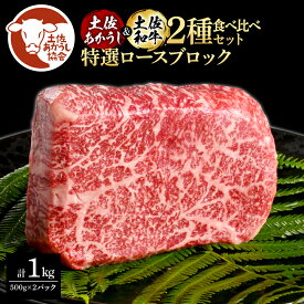 【ふるさと納税】土佐あかうし＆土佐和牛2種食べ比べ（500g×2パック）1キロ 1kg 特選ロースブロック 特選 ロース ブロック肉 牛肉 赤牛 和牛 国産 エイジングビーフ 天下味 エイジング工法 熟成肉 お取り寄せ 冷凍 配送 送料無料 高知県 ふるさとのうぜい 故郷納税 返礼品